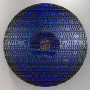 ELABORATORE ROSONE 8 (1993) - Mixed Media on panel, Ø 78,74 in