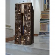 Ambo - Bronze, lost wax casting with Archimede Seguso glass insertions -
55,11x17,71x23 in - SS Annunziata Church, Sant'Agata Li Battiati 2006
