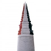 Ascensione (2004) - Red Verona marble, white Carrara and black Marquinia marble - h 77 in