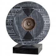 Sole - Marmo nero Marquinia con inserimento in bronzo - ø 50 cm - 2017