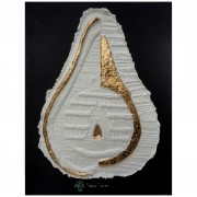 Resinography n.16b Pear - Gold on handmade paper - 22x17,3 in - 2011