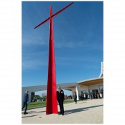 Cross for the Capitana del Mar Church, Jesolo - Red Signals varnish on steel - h 473 in - 2014