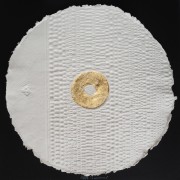 Resinography n.3 - White Sun - Gold on handmade paper - 39,4x39,4 in - 2010