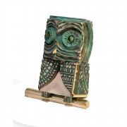 Owl 22 (2013) - Bronze, lost wax casting  h 9,8 in