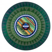 Sole - Rose-window n.13 - Vitreous enamel mosaic and multi-thickness wood - ⌀ 63 in - 2011