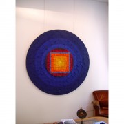 Sun Rose-window n.16 - Vitreous enamel mosaic and multi-thickness wood - ⌀ 67 in -1999