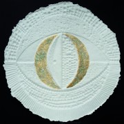 Resinography n.1 - White Sun - Paper and gold -  39,40x39,40 in - 2010