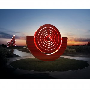 Astromondo closed- red enameled steel-  7,87 inch- "Venice to the world"