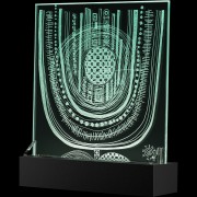 Light Sculpture 07 - Engraving on industrial plate glass - 11,6x11,6 in - 2017