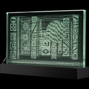 Light Sculpture 08 -Engraving on industrial plate glass - 20x12 in - 2018