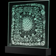 Light Sculpture 11 -Engraving on industrial plate glass - 16x16 in - 2017