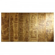 VELIERI (1964) - Pirografia su legno, fondo oro macchiato - 500x265 cm -
Collezione Privata